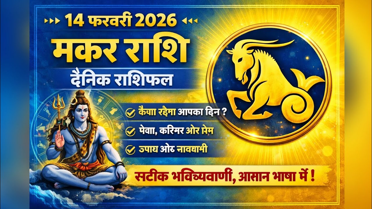 मकर राशि राशिफल 14 फरवरी 2026 | आज चमक जाएगी आपकी किस्मत! | Makar Rashifal Today | Daily Horoscope