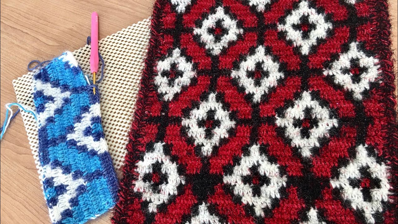 Halı Kaydırmaz Üzerine #Vayu Tekniği ile #Kilim Desenli Paspas Yapımı#Kilim Patterned Mat Making