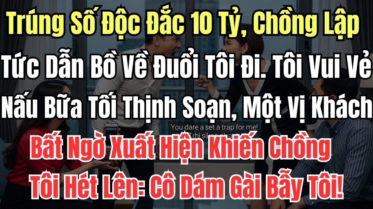 Trúng Số Độc Đắc 10 Tỷ, Chồng Lập Tức Dẫn Bồ Về Đuổi Tôi Đi  Tôi Vui Vẻ Nấu Bữa Tối Thịnh Soạn, Một