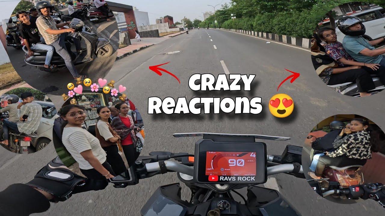 Crazy hyper ride in city with duke 200 ||cute reaction on my bike😍 #ktm #ravsrock #surat #duke200