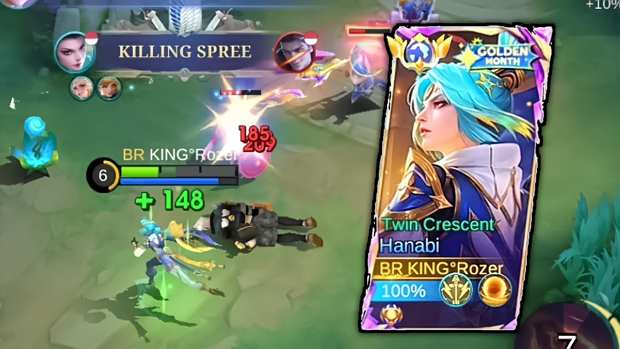 NIAT REVIEW SKIN TERBARU HANABI TWIN CRESCENT !! MALAH KETEMU TIM BUSUK KAYAK GINI - Mobile Legends 