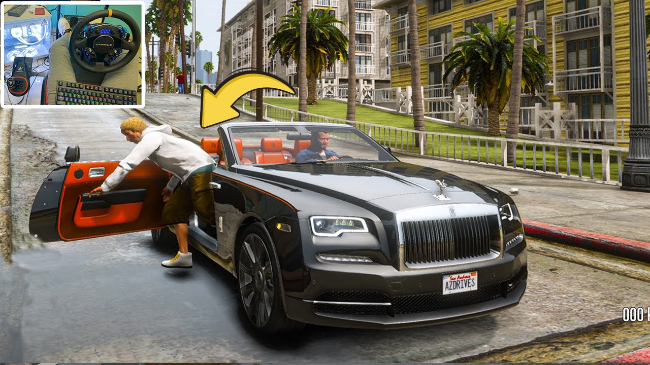 GTA 5 &ndash; Luxury Private Taxi Job with Rolls-Royce Dawn | Steering Wheel Gameplay
