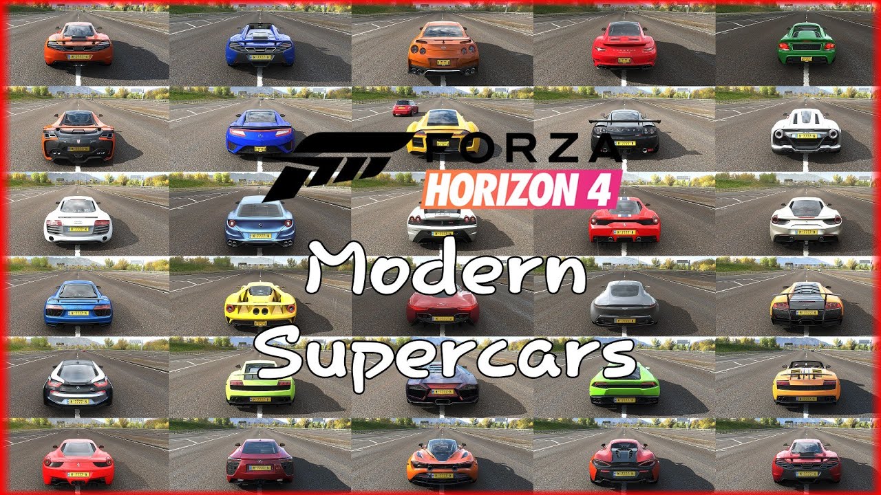 Forza Horizon 4 All Modern Supercars - Top Speed Battle | All Stock 4K