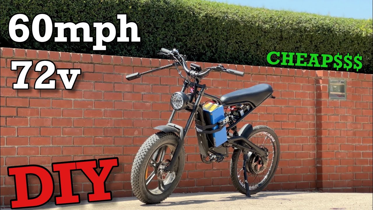 60mph 72v budget electric motorcycle build (step by step 72v 6000watts💪🔥)