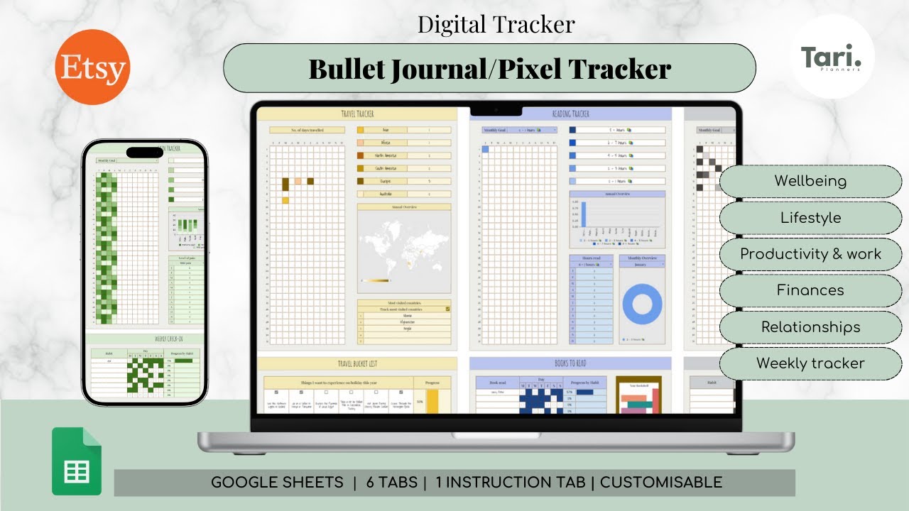 DIGITAL BULLET JOURNAL & PIXEL TRACKER | How To Use 