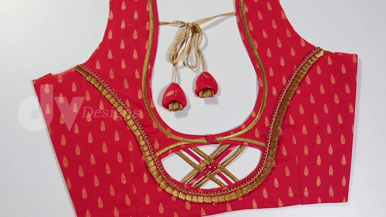 Back neck blouse design | Cutting and stitching | Dv designs