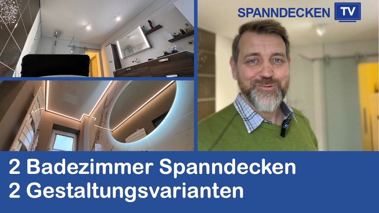 Zwei Badezimmer Spanndecken in einem Haus