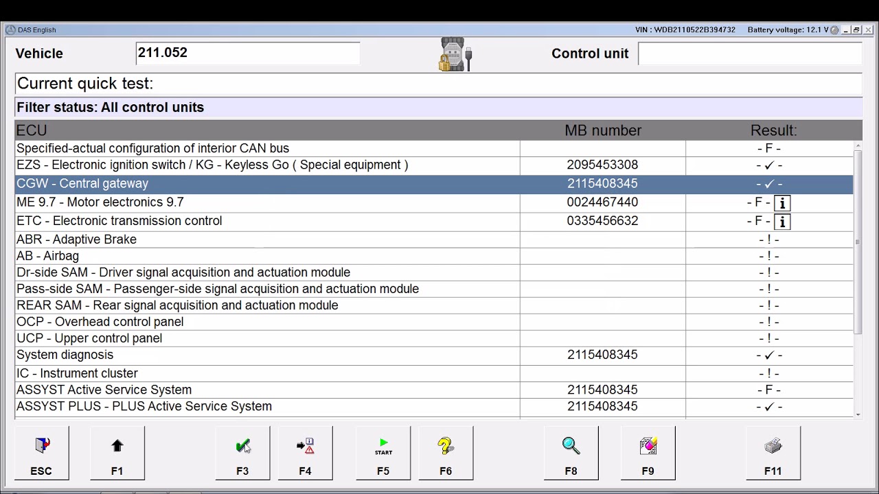 Benz 211 offline programming of gateway