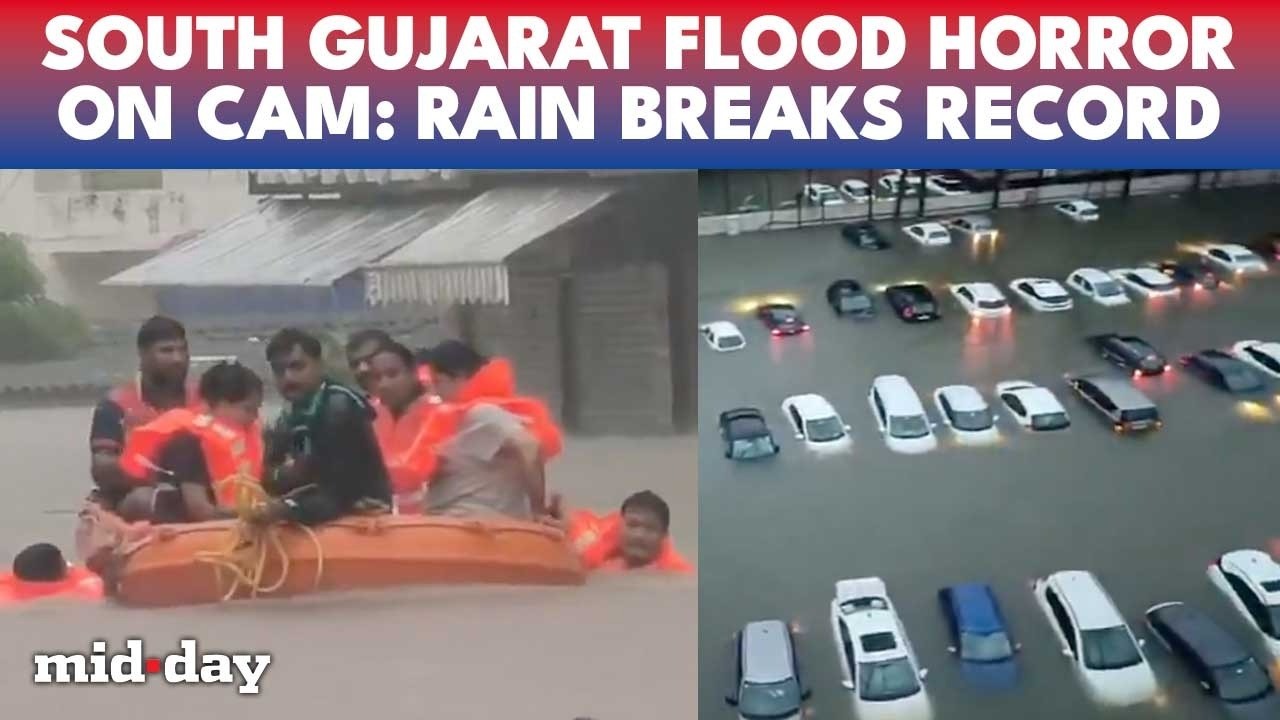 Gujarat Flood SHOCKER: Cars DROWN In Vapi Parking Lot, THOUSANDS Evacuated, Record Rain HITS Valsad