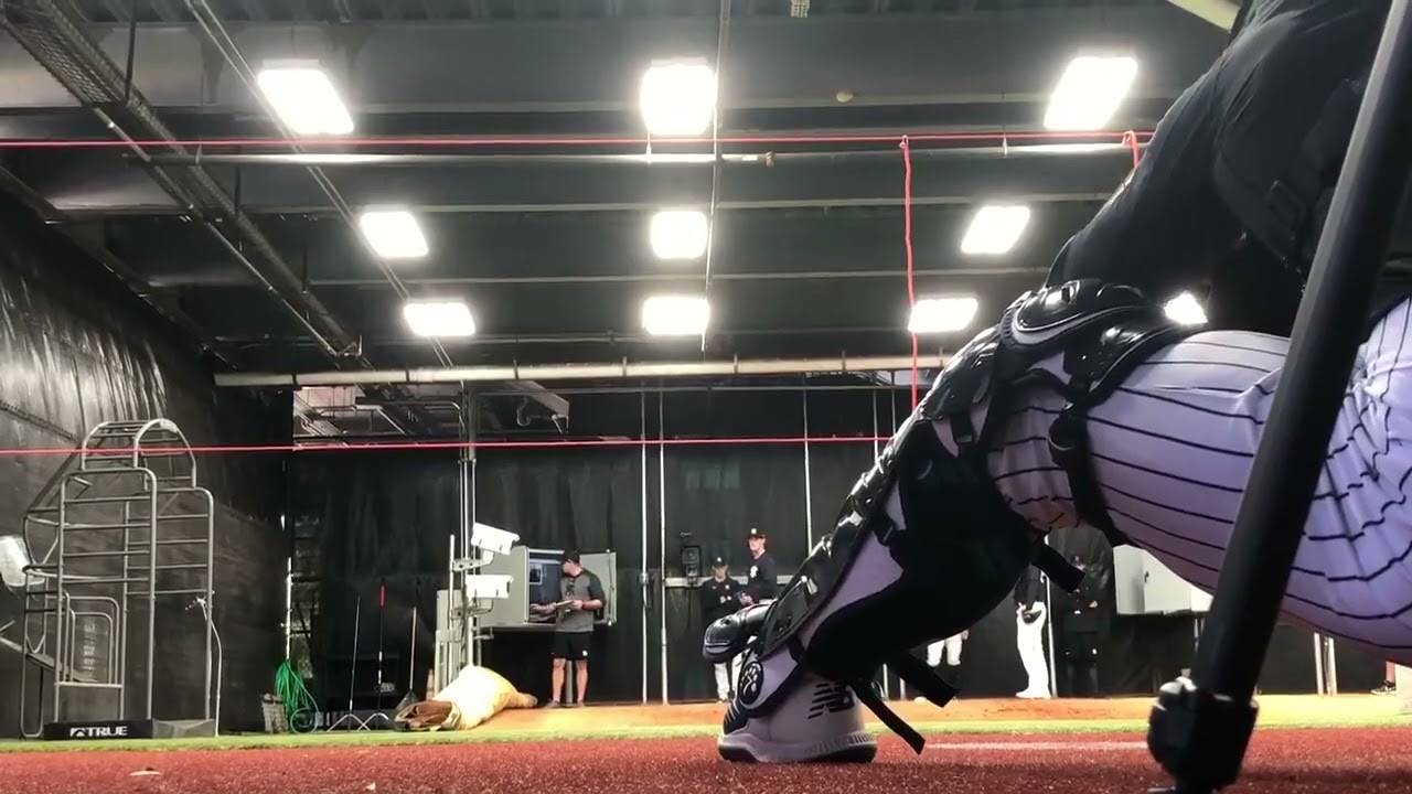 Yankees Gerrit Cole in his Bullpen today (Catcher's cam)