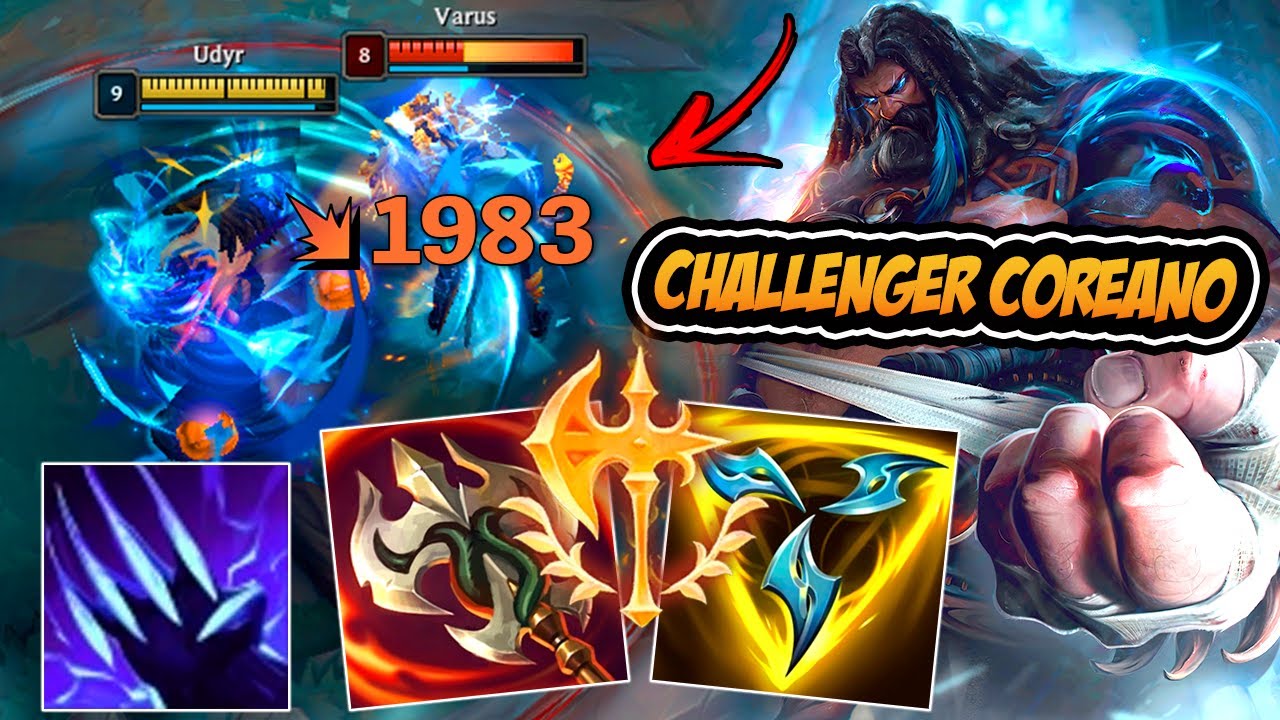 *NOVO* UDYR TOP COM A BUILD DO CHALLENGER COREANO DESTRÓI GERAL NO ''Q''