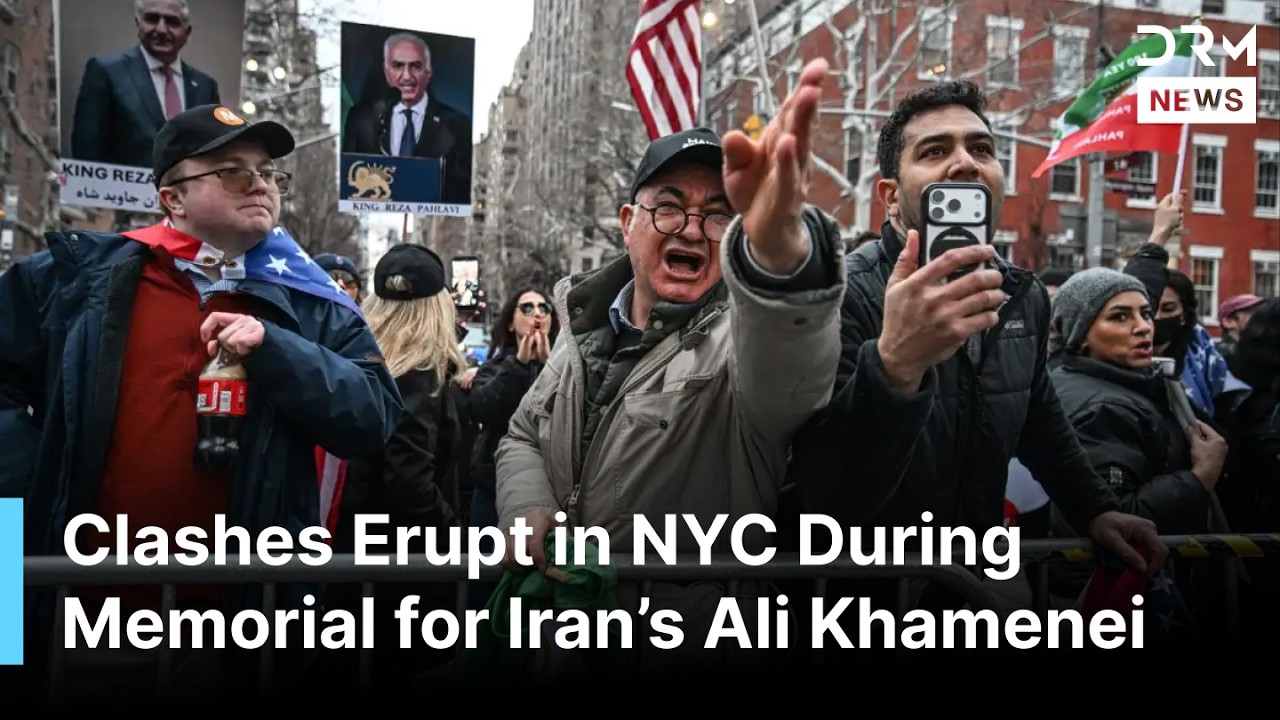 UNSEEN  MOMENTS: Clashes Erupt in New York During Memorial for Iran Leader Ali Khamenei | AC1B