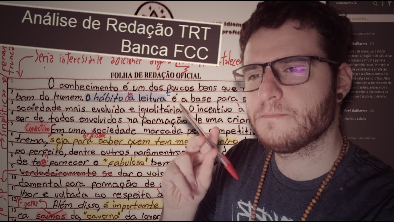 Análise de Redação TRT (Banca FCC) 1 - Anderson | Florescer Idiomas