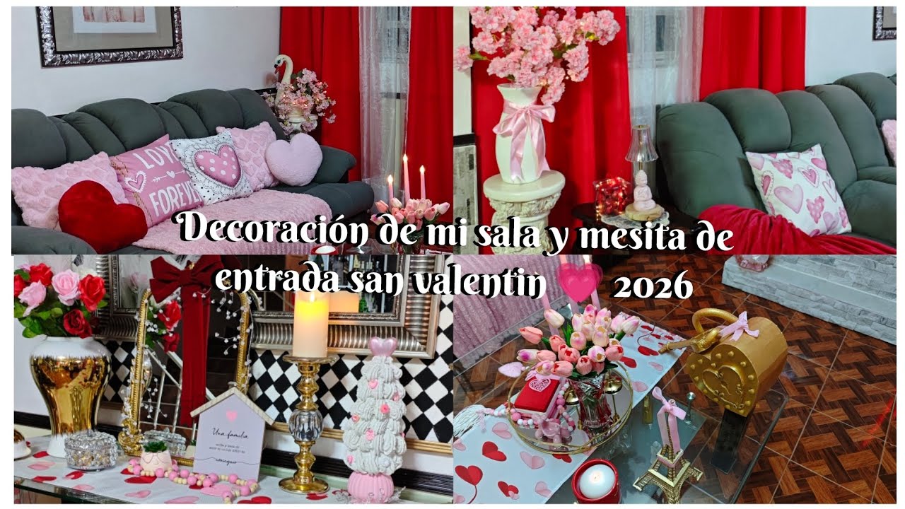 Decoración de mi sala y mesita de entrada San Valentín 💗 2026
