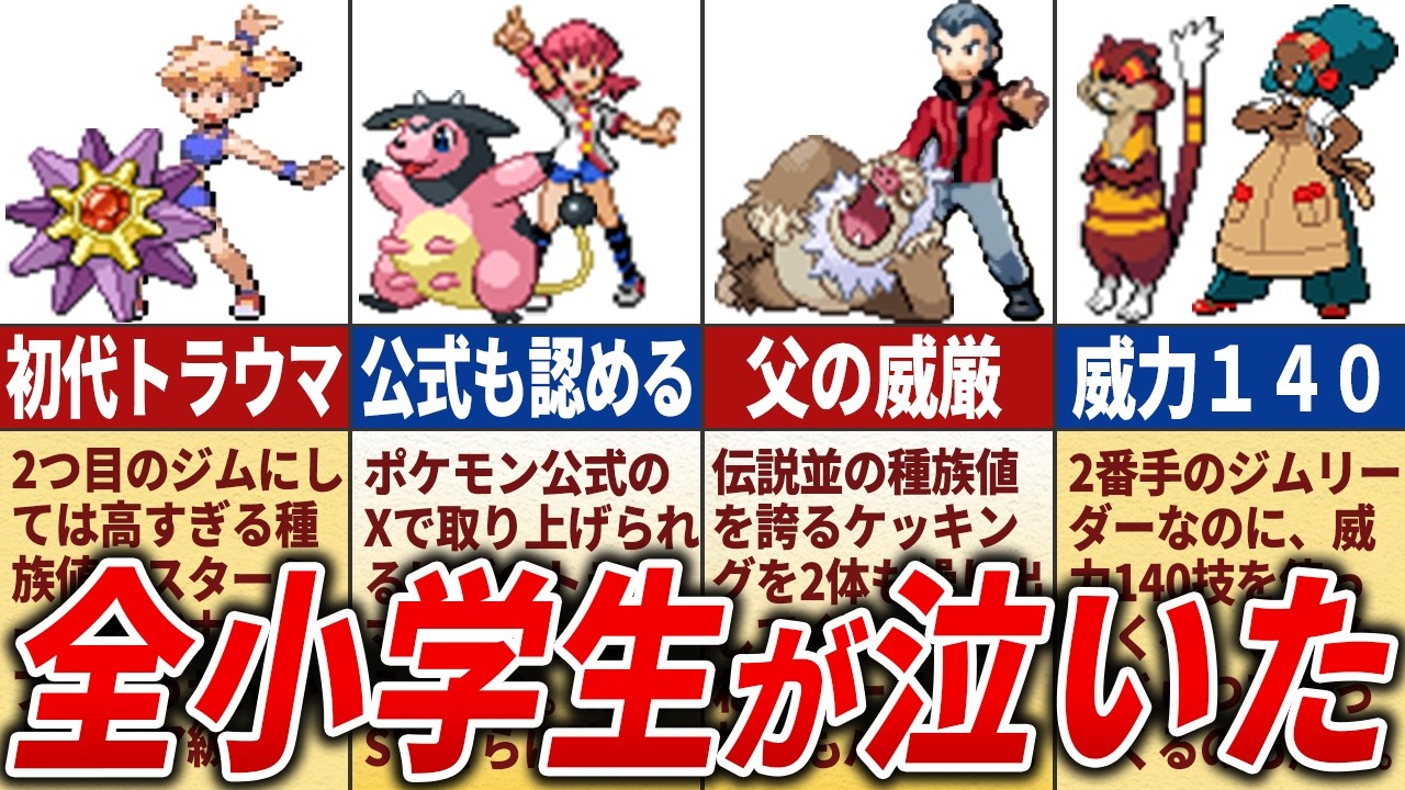 強さがエグすぎたジムリーダーランキングTOP15【歴代ポケモン】