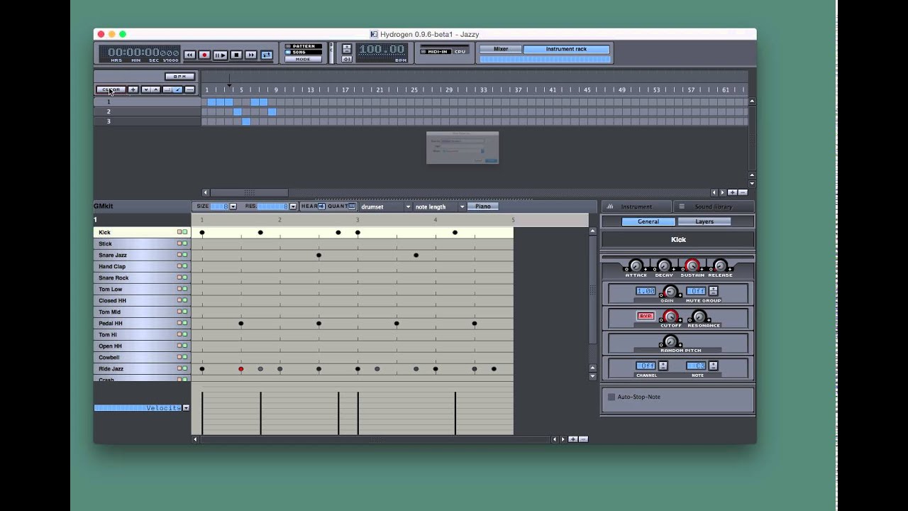 Hydrogen: A free Open Source Drum Machine