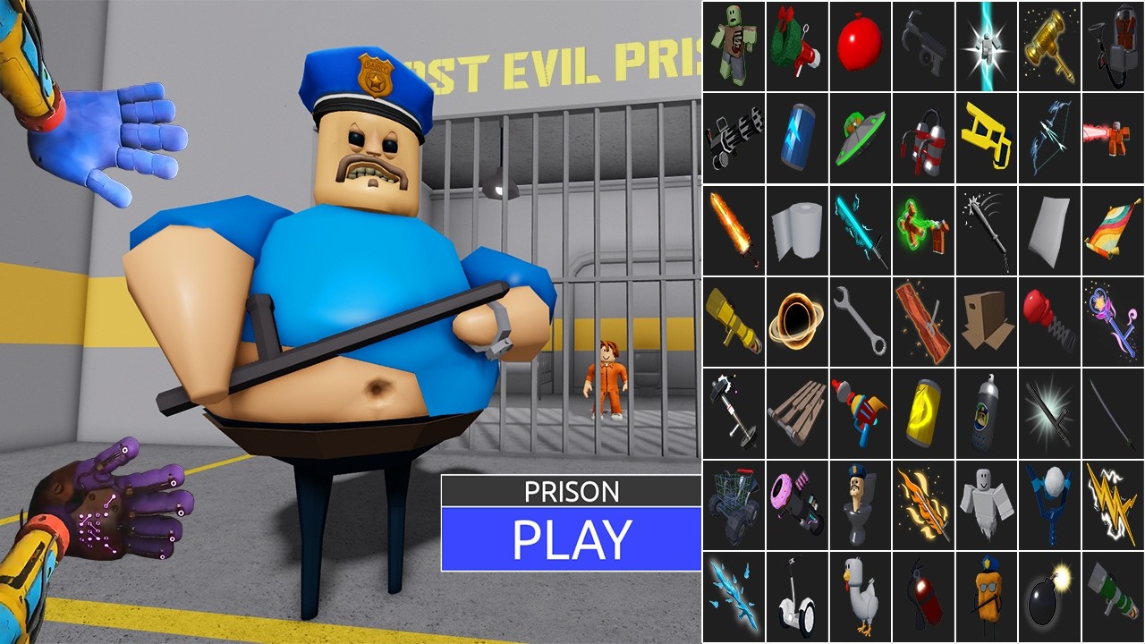 What if I player Like Player POPPY PLAYTIME  All Items in Unlocked BARRY'S PRISON RUN OBBY HARD MODE