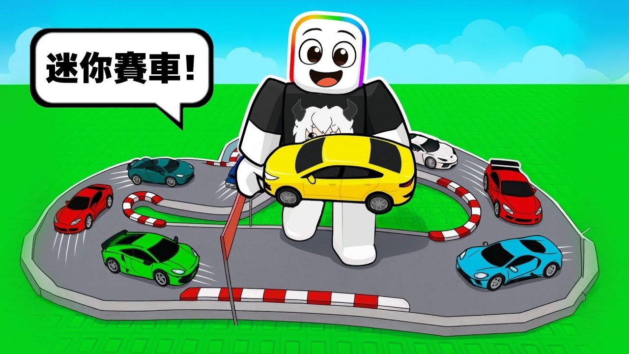 我買了一堆【 迷你小賽車 】，建造賽道讓他們去比賽 🏎️  😍  😹！