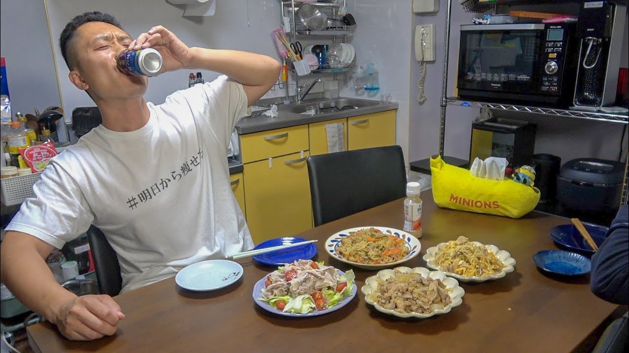生理前で食欲が爆発してる妻に豚こま1キロ使ったおつまみで晩酌お誘いいただいた！