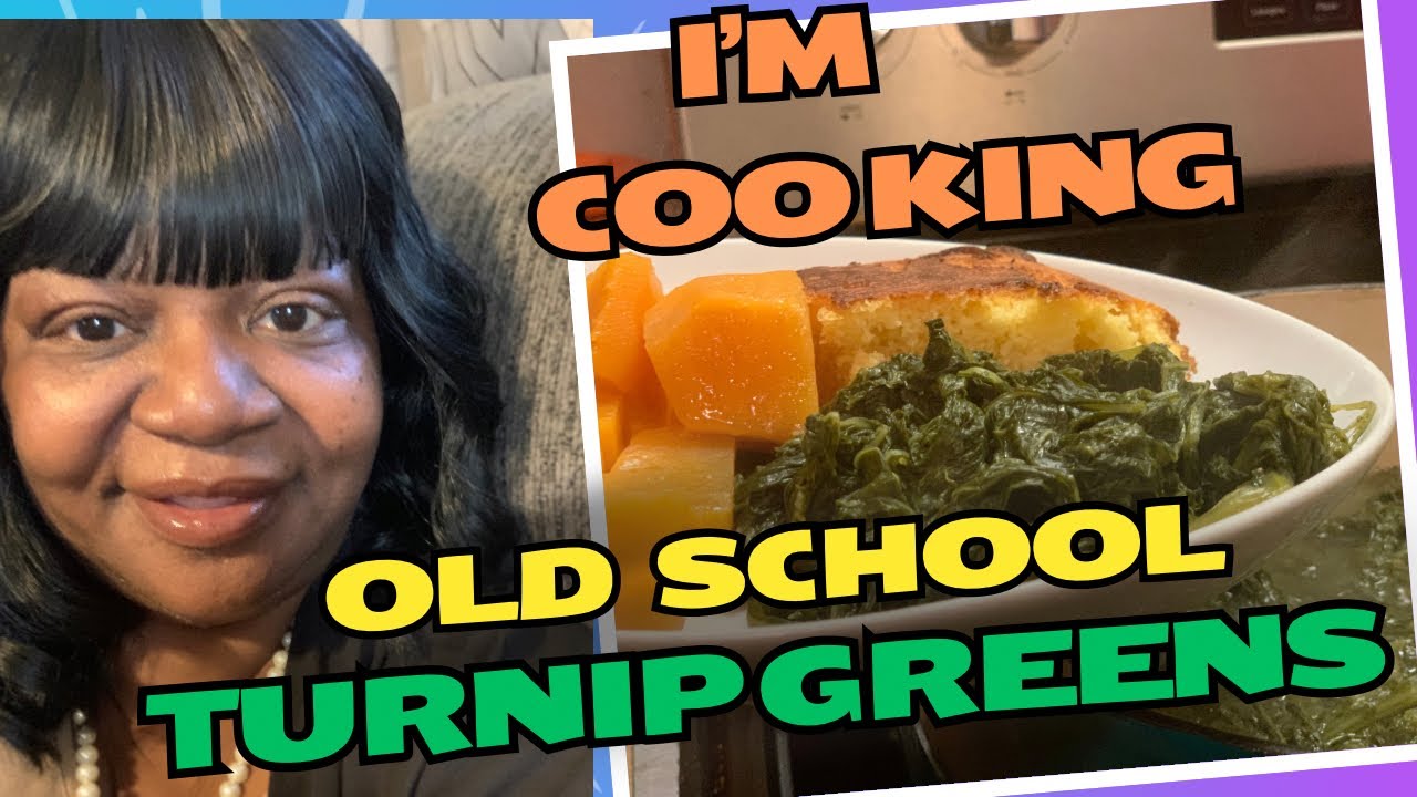 Old School Turnip/Mustard Greens with Oven Baked Cornbread