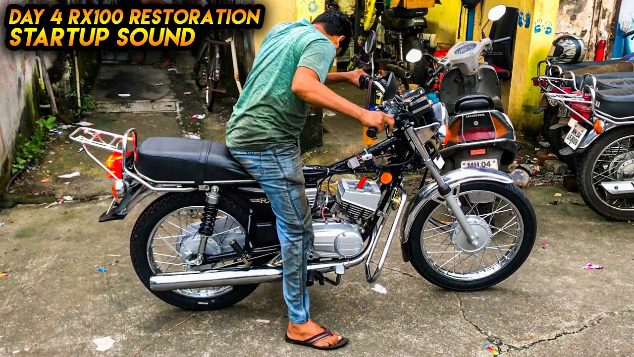 RX100 Build Series : Part 7 | DAY-4 RX100 RESTORATION 🔥 (BIKE STARTED FIRST STARTUP SOUND) 😍👌