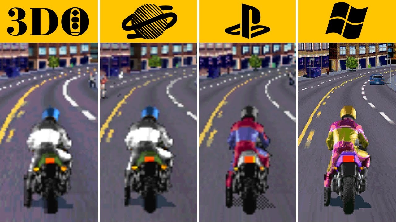Road Rash (1994) PS1 vs PC vs Sega Saturn vs 3DO | Graphics Comparison