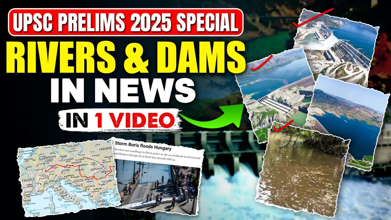 Remember *RIVERS & DAMS IN NEWS* ⚡️Tricks & Mnemonics  | Geography for UPSC Prelims 2025 | PWOnlyIAS