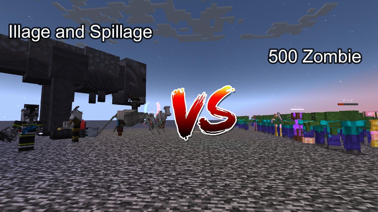 500 Zombie vs Illage and Spillage  Minecraft  Mob Battle