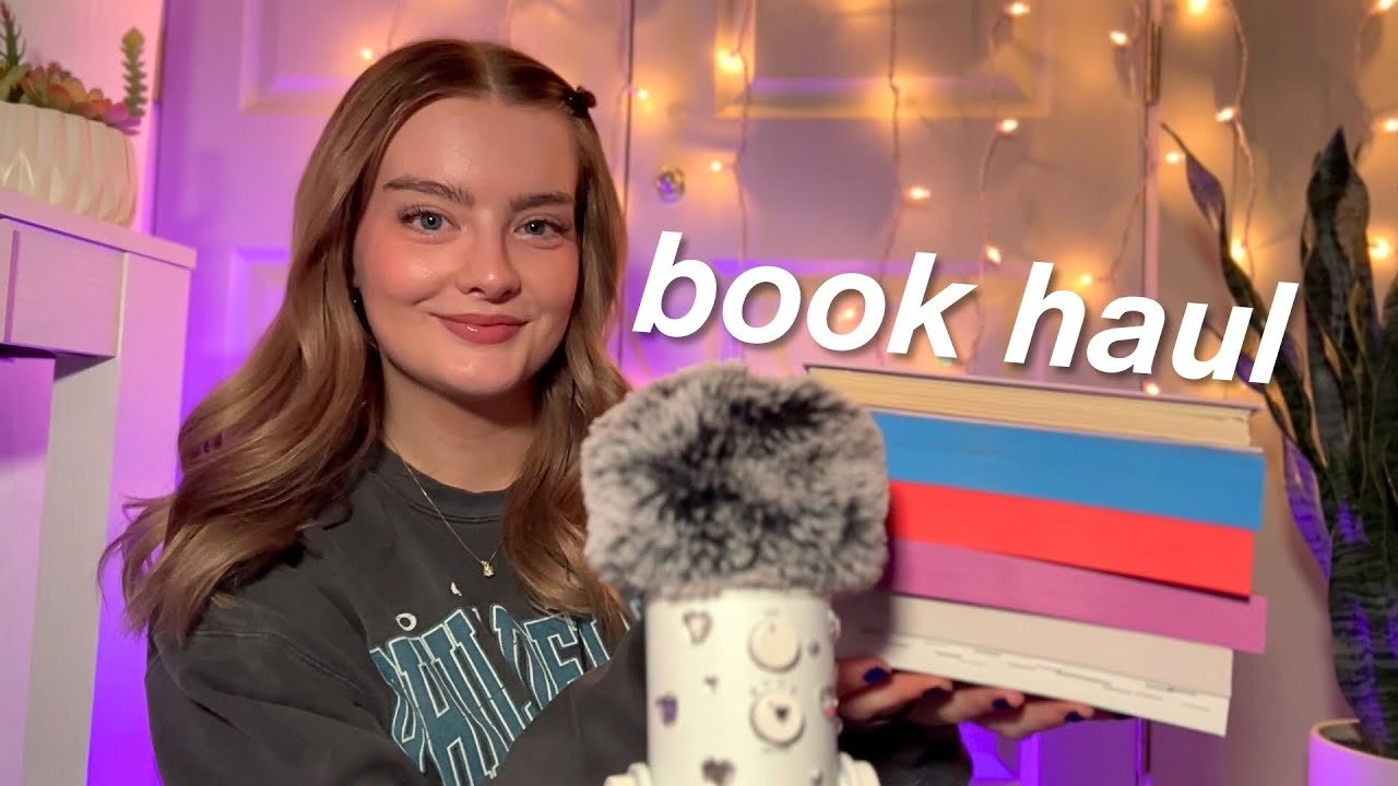 ASMR cozy book haul with mic brushing ⋆˙⟡ romance & fantasy new releases