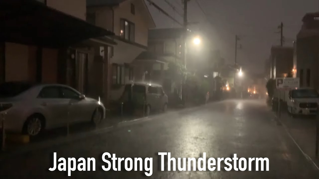 Extended Japan Thunderstorm Rain Walk 2024.08.07 ASMR Ambience Sound Sleep Meditate Tokyo Suburb
