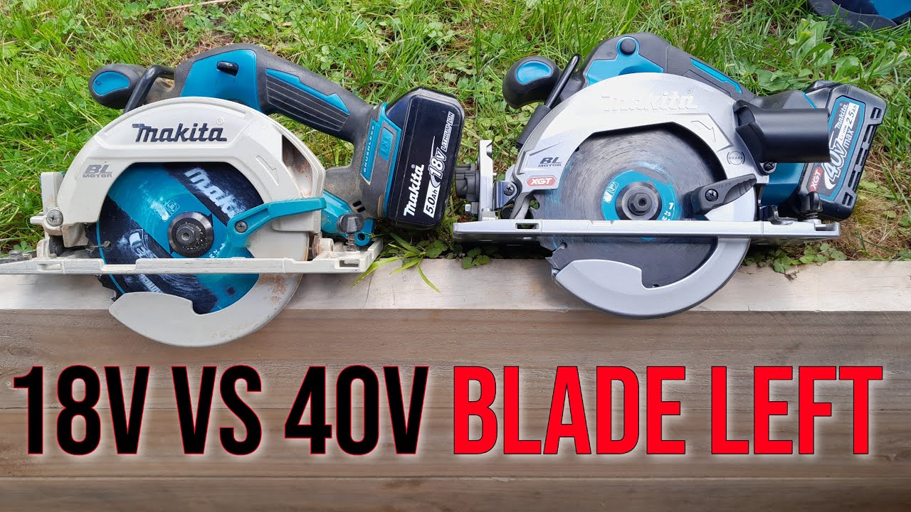Обзор циркулярной пилы Makita GSH05 40 В с лезвием слева. Makita 18v против Makita HS012G 40v Saw...