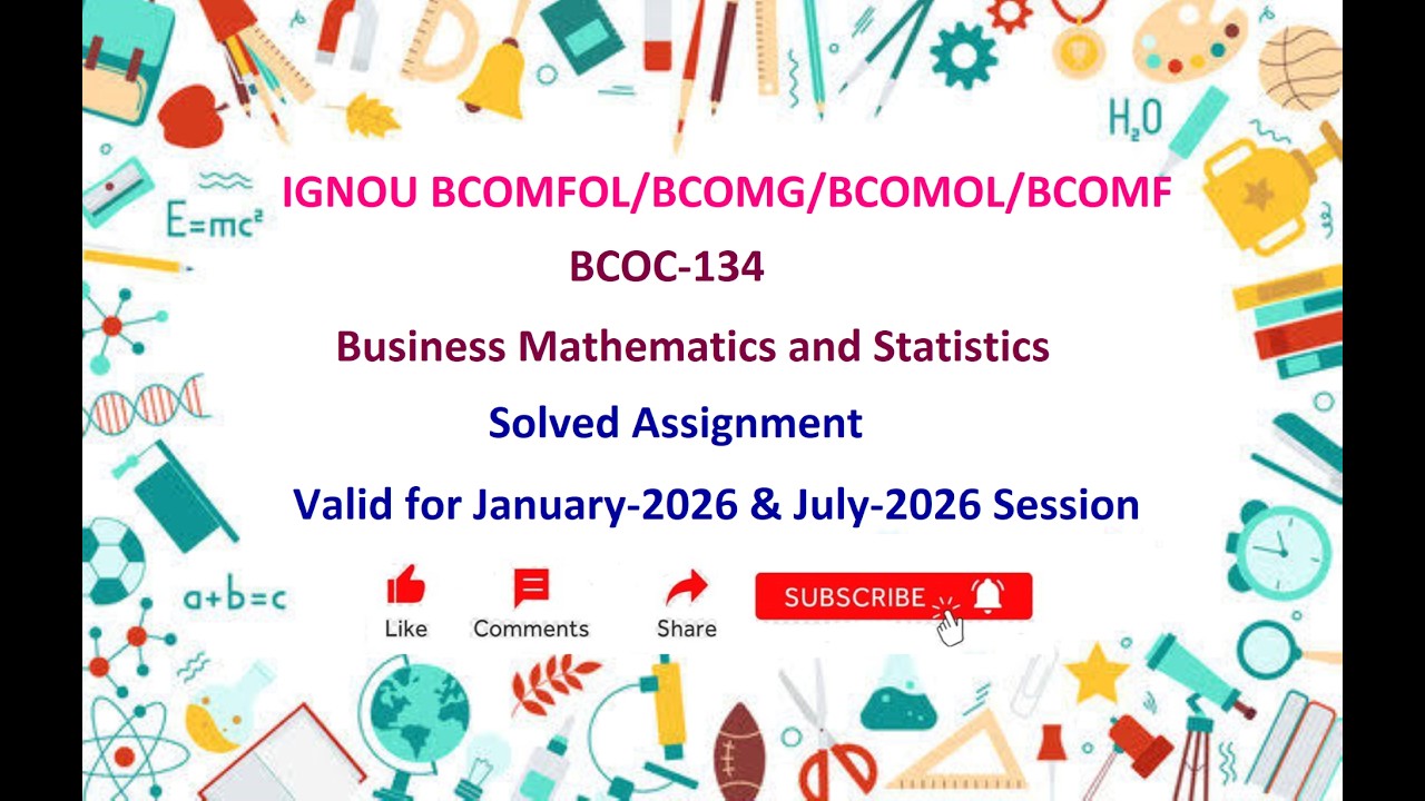 BCOC 134 SOLVED ASSIGNMENT | BCOC 134 IGNOU Solved Assignment Jan 2026 & July 2026 | IGNOU