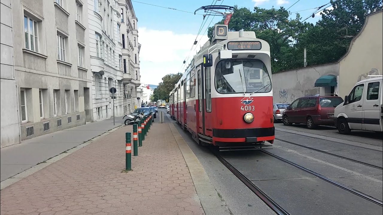 Wien Straßenbahn- Linie D von Schloss Belvedere bis Alfred-Adler-Straße | Vienna tram Line D (2017)