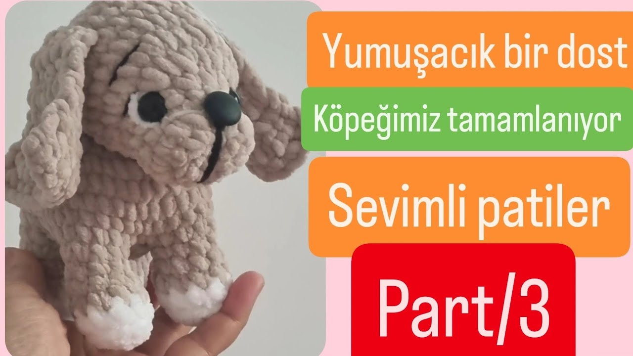 20.Kadife ip köpek yapımı/velvet yarn dog crochet#dog#yarn