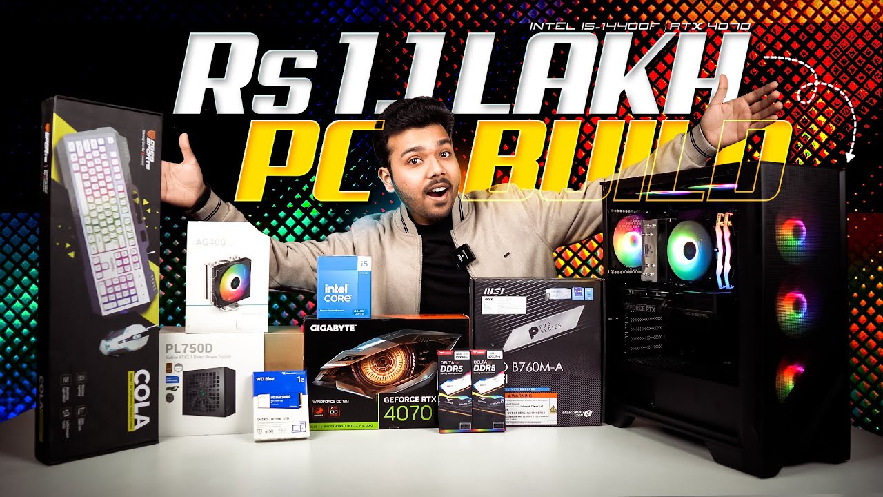 Rs 1.1 Lakh Gaming & Editing & AI PC Build with Intel Core i5-14400F & RTX 4070 🔥