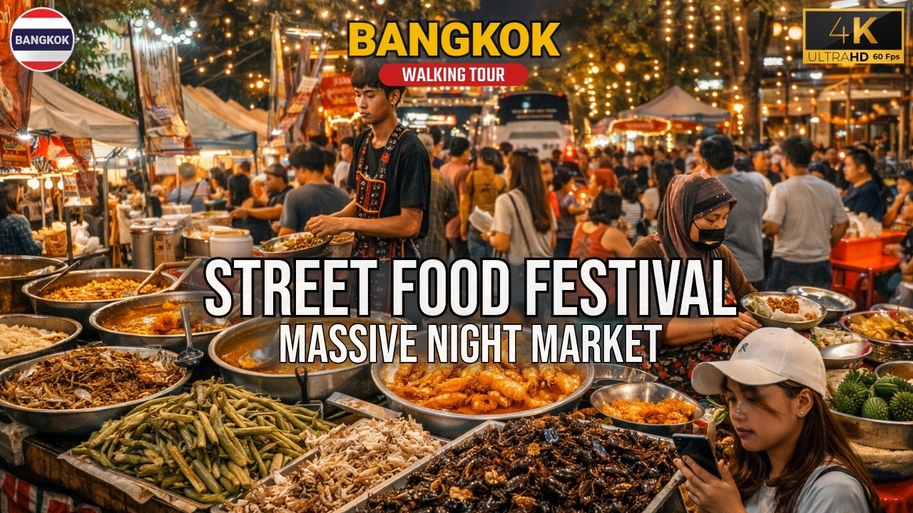 Огромный ночной рынок Бангкока 2026 🇹🇭 | The River Walking Street Pinklao | 4K Walking Tour