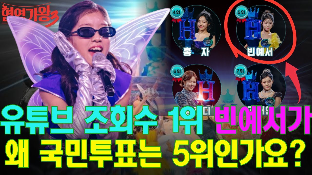 유튜브 조회수 1위 빈예서가 왜 국민투표는 5위인가요? 진짜 순위 맞나요?