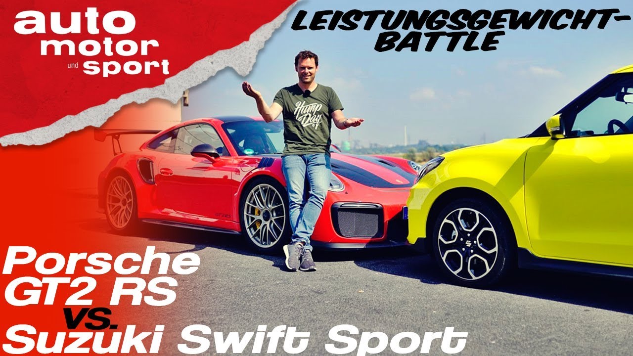 Porsche GT2 RS vs Suzuki Swift Sport: Leistungsgewicht-Battle! Bloch erklärt #46 |auto motor & sport