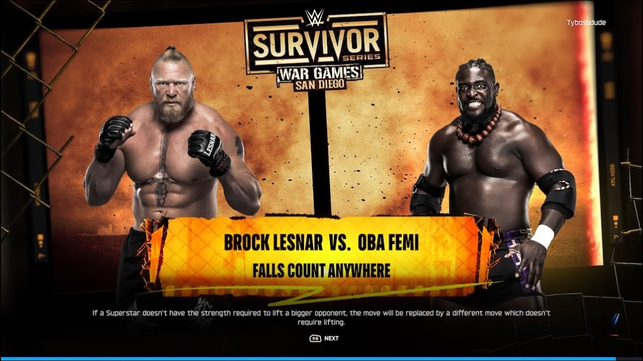 Brock Lesnar vs Oba Femi in a Falls count anywhere!!