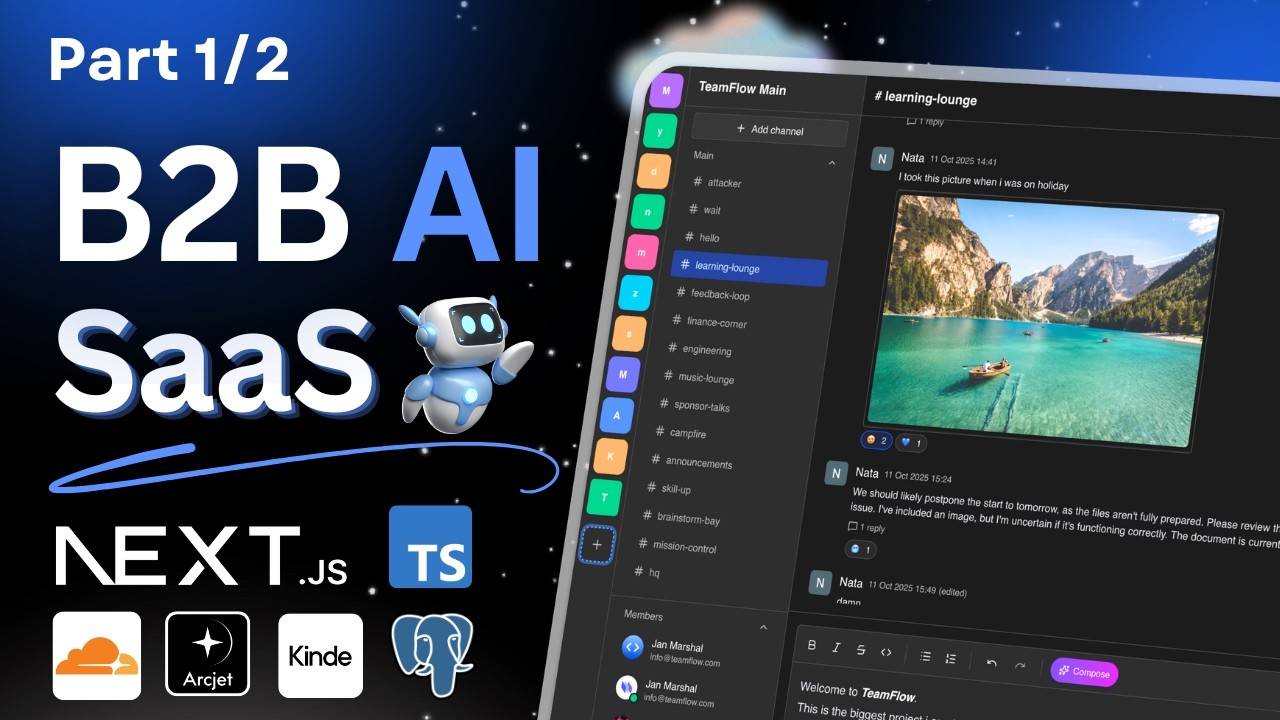 Create a B2B AI SaaS with Next.js, React, Arcjet,  Kinde, oRPC, Prisma, Tailwind (Part 1/2)