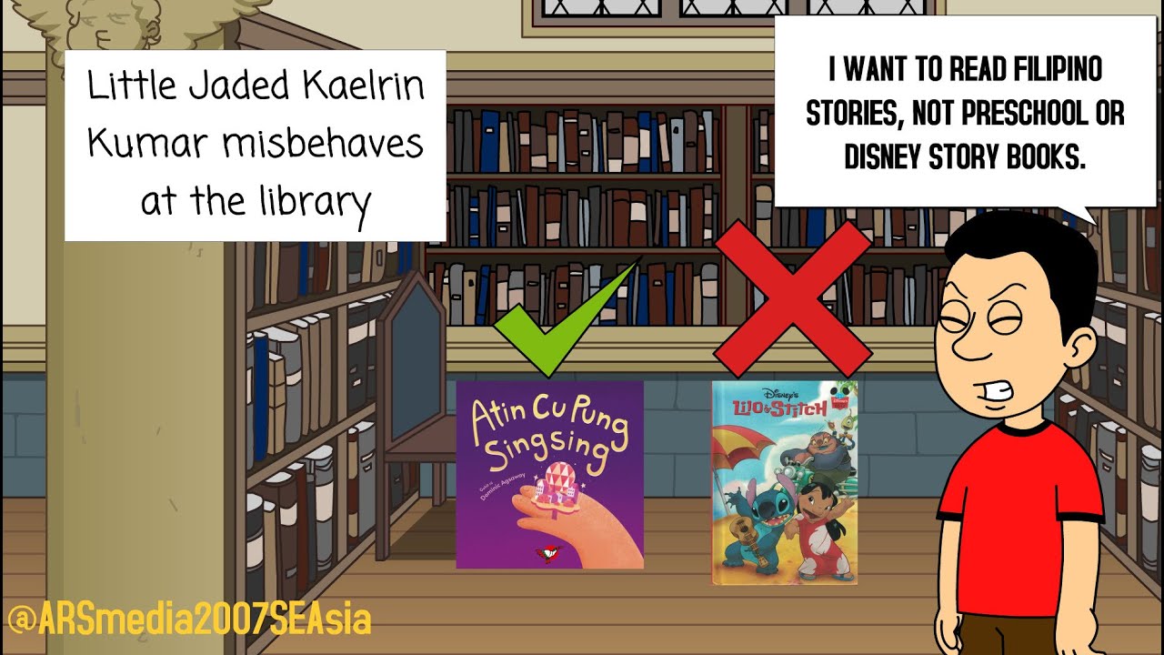 Little Jaded Kaelrin Kumar misbehaves at the library and gets grounded