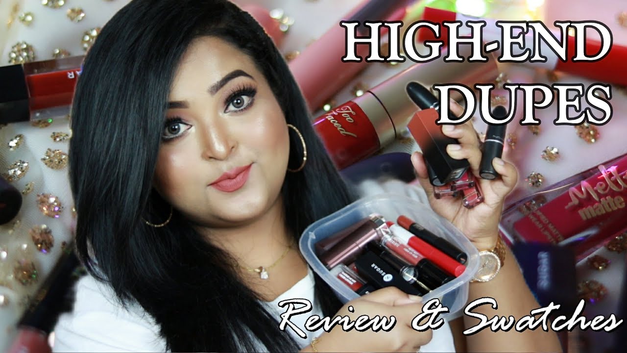 17 HIGH-END LIPSTICKS DUPES||Mac, Smashbox, TooFaced,HudaBeauty|| REVIEW & SWATCHES|| Ultimate guide
