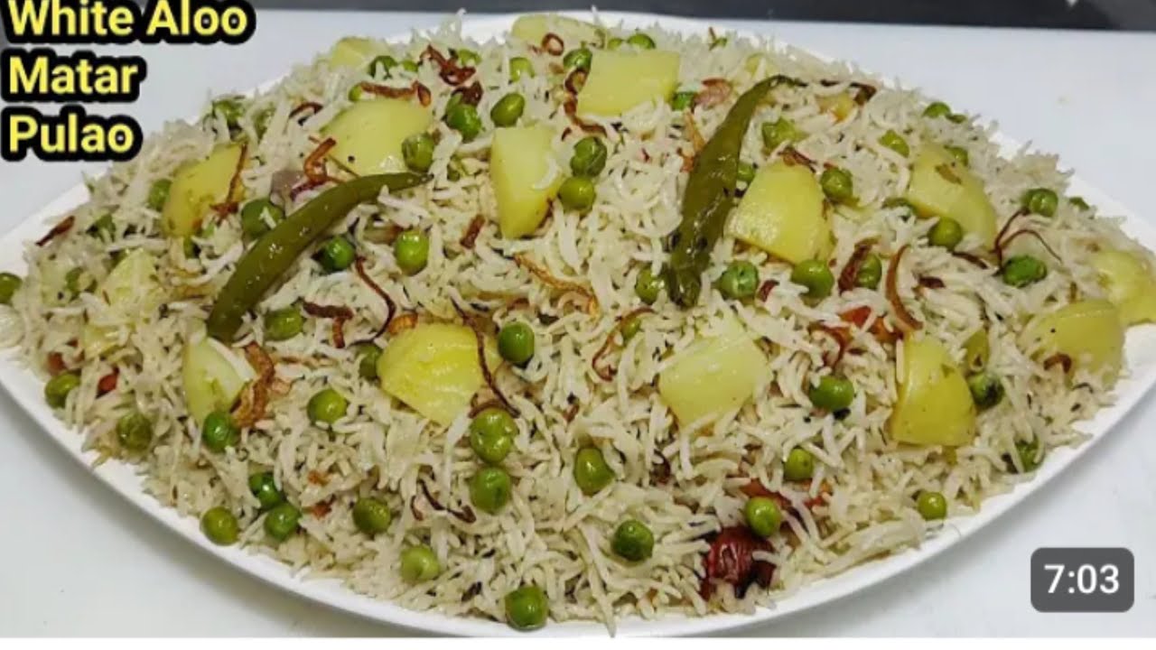#aalu matar ka sada pulav racipi 