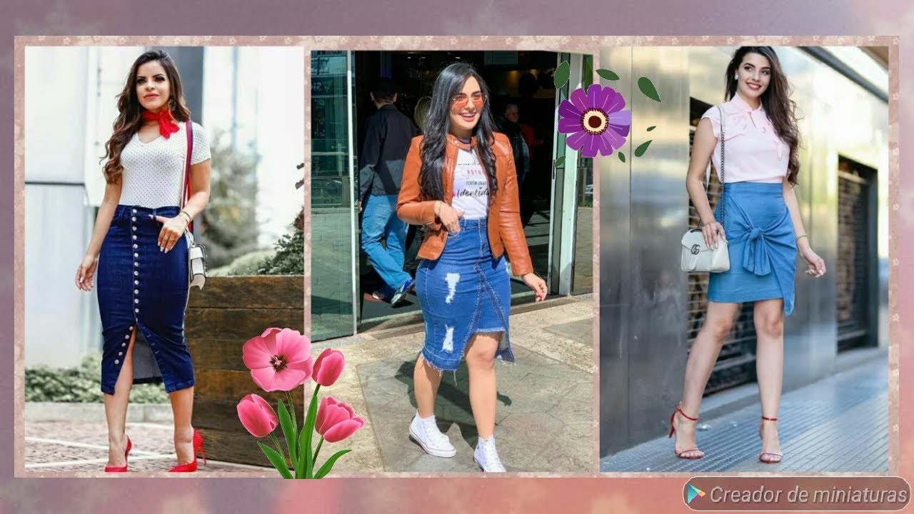 Outfits modestos con Faldas Jean's 2020-2021/ Saias jeans