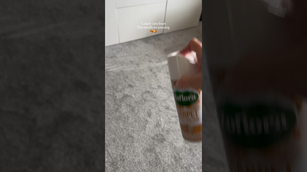Carpet care foam 🍂🍊 #cleantok #carpet #carpetcleaning #foam #spray #brush #lines #carpets #asmr