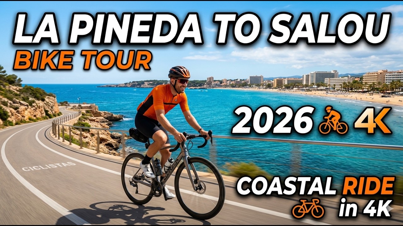 LA PINEDA to SALOU Bike Tour 2026 🚴&zwj;♂️ | Scenic Coastal Ride in 4K