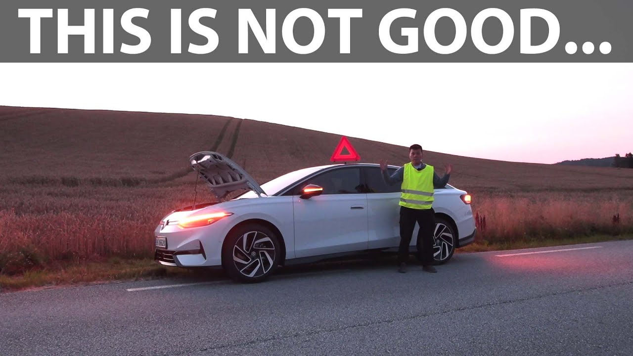 Я застрял, управляя VW ID7 Pro, пока не села батарея.