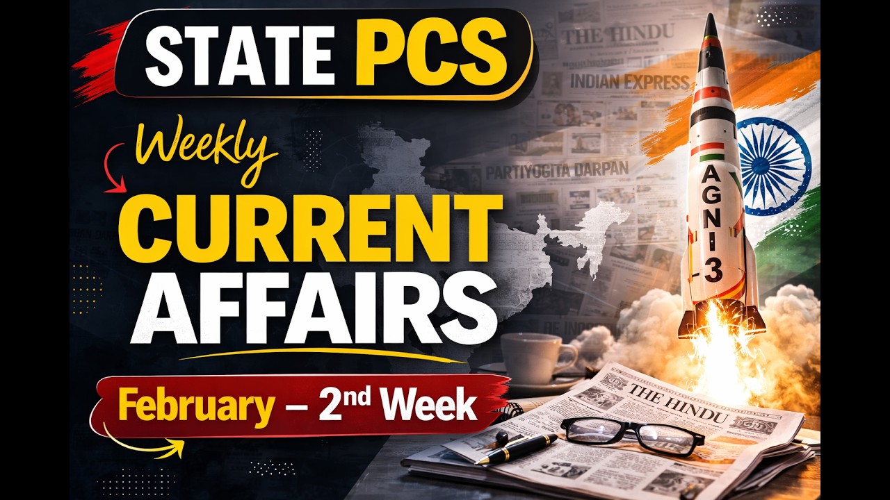 State PCS | Feb 2nd Week Important Current Affairs 2026 | Part-1