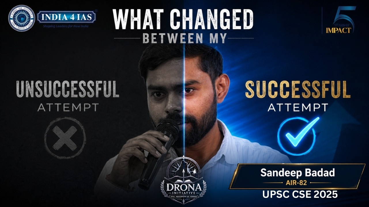 What Changed Between My Unsuccessful & Successful UPSC Attempt? | Sandeep Badad | India4IAS's DRONA
