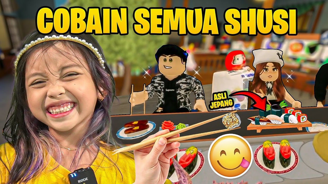 LEIKA MAKAN SEMUA SUSHI DI RESTO JEPANG 🍱🍣🍤CONVEYOR SUSHI RESTAURANT ROBLOX [ROBLOX INDONESIA]